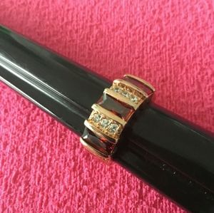 18kgp lab stones pave cz ring 81/2 sale